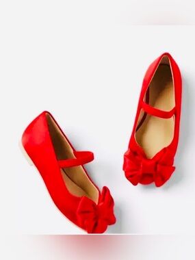 Janie and Jack Red Bow Mary Jane Dress Shoes, Toddler, Size 8